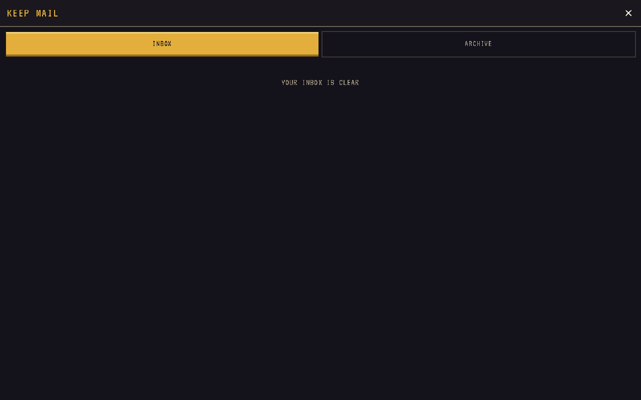 The in-game mail inbox with a reward message and its CLAIM button