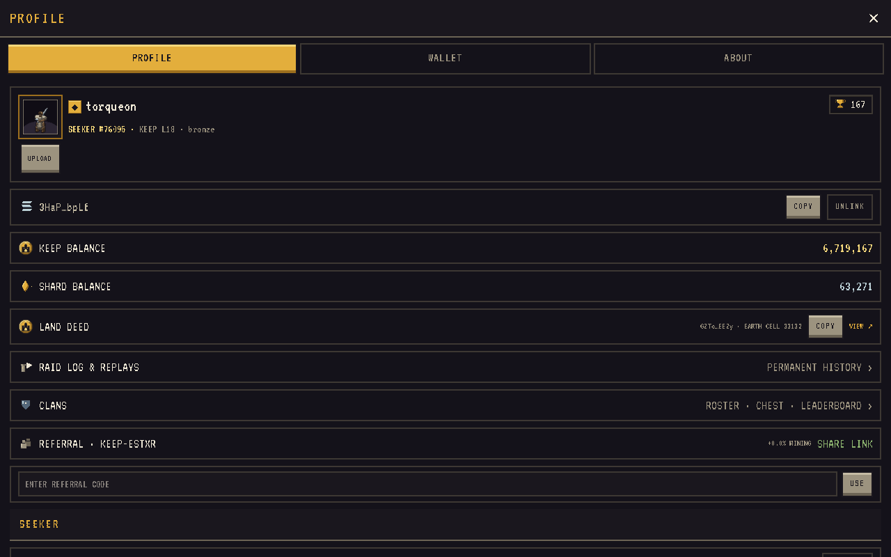 PROFILE → SETTINGS with name, avatar and sign-out controls