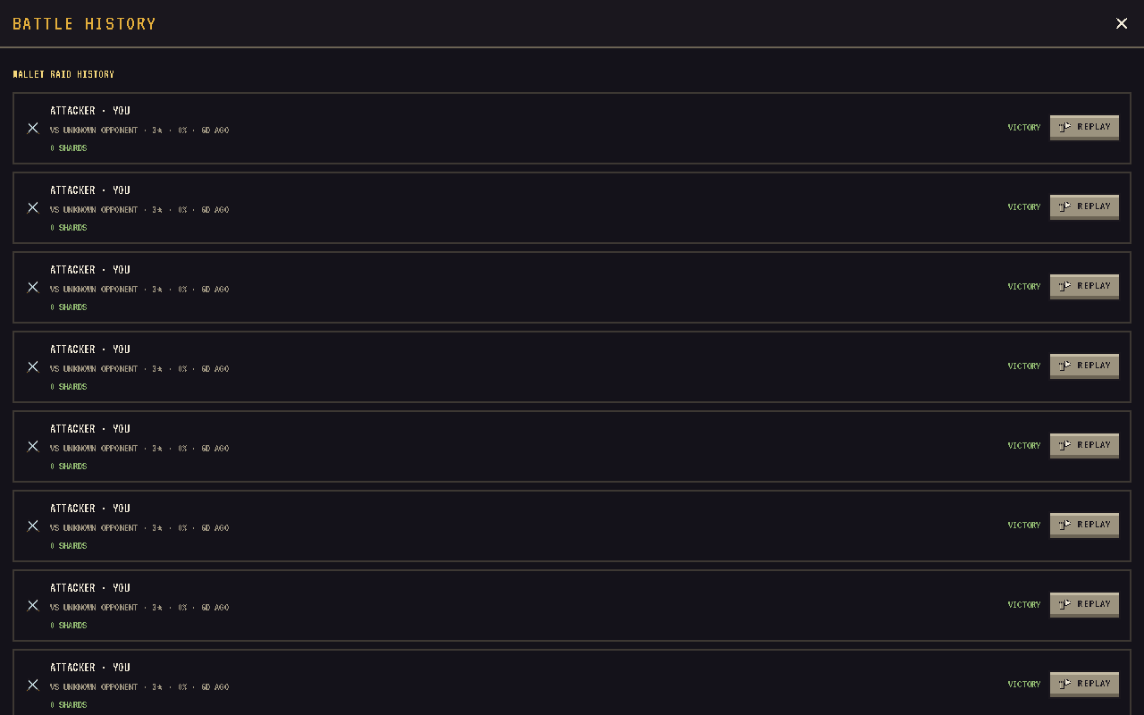 The raid log with replay entries