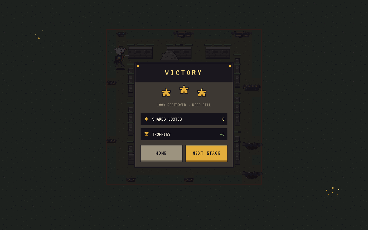 The raid result screen