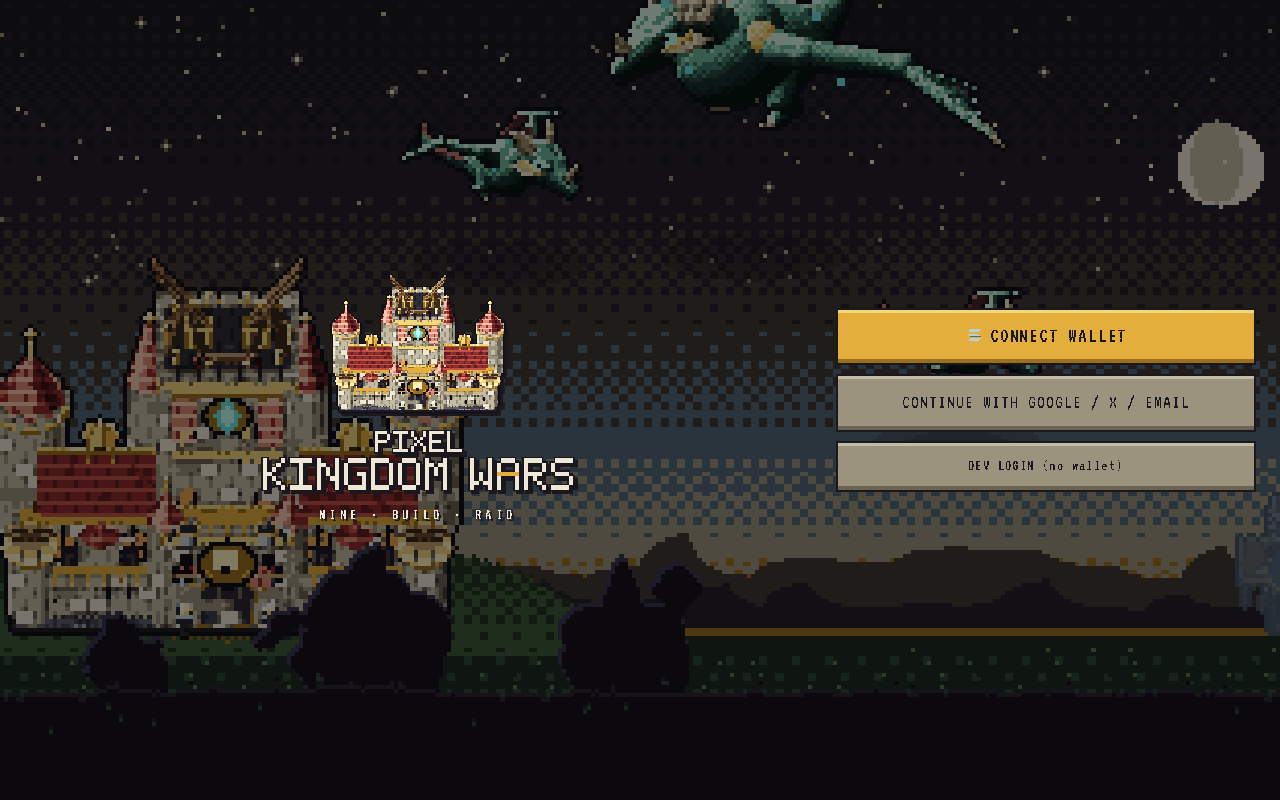 The title screen with the CONNECT WALLET button